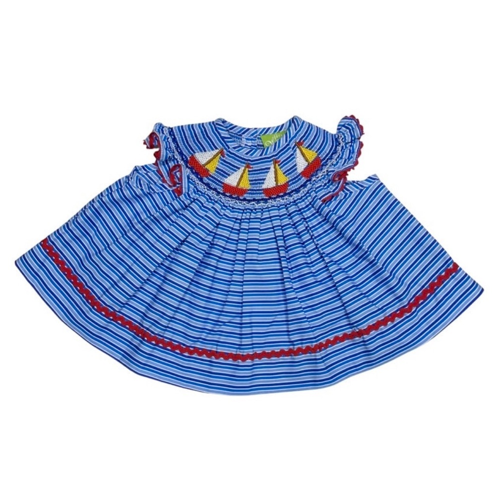 Classic Whimsy Smocked Sailboat Dress